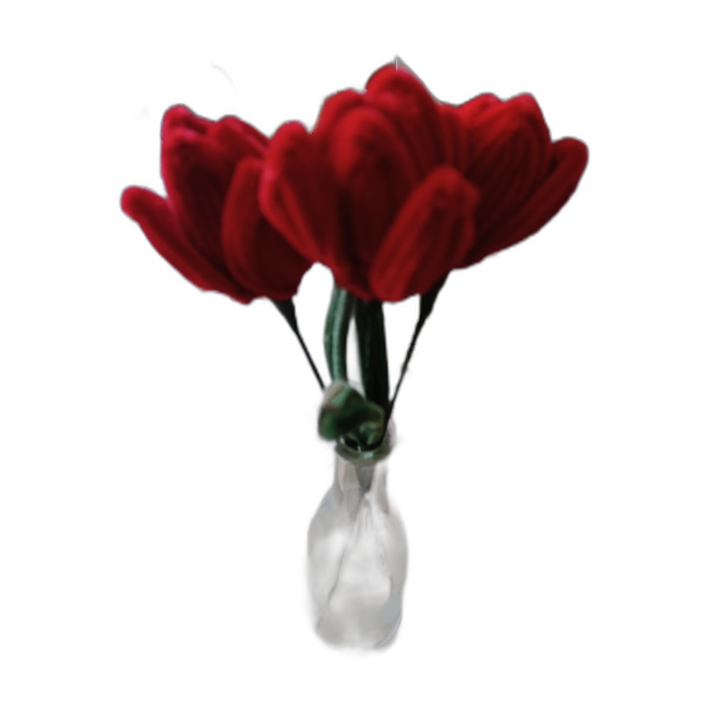 Rote Tulpen im 3er Set – Glasvase